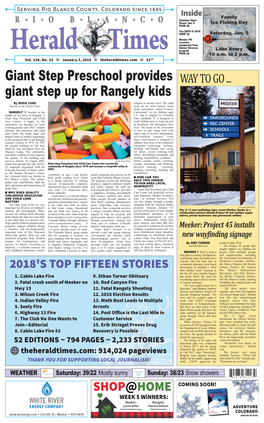 Giant Step Preschool Provides Giant Step up for Rangely Kids