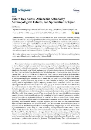 Future-Day Saints: Abrahamic Astronomy, Anthropological Futures, and Speculative Religion