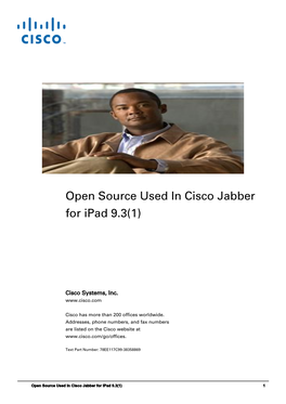 Cisco Jabber for Ipad 9.3 Licensing Documentation