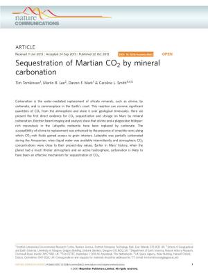 Sequestration of Martian CO2 by Mineral Carbonation