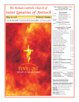 Saint Ignatius of Antioch Saturday…….4:00 and 6:30 P.M