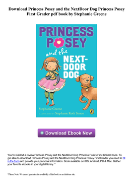 Download Princess Posey and the Nextdoor Dog Princess Posey First Grader Pdf Book by Stephanie Greene