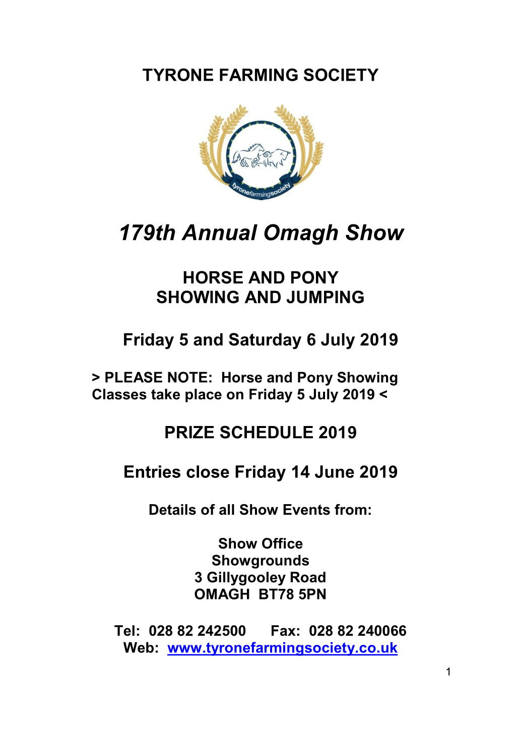 179Th Annual Omagh Show