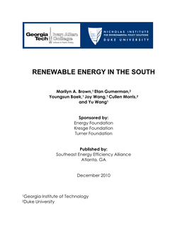 Renewable Energy in the South