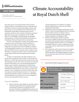 Shell ACCOUNTABILITY SCORECARD