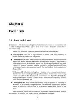 Chapter 5 Credit Risk