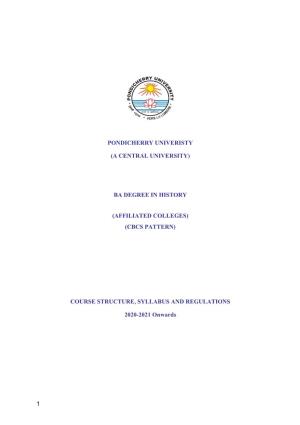Ba Degree in History (Affiliated Colleges) (Cbcs