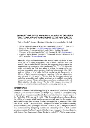 Swales Et Al. Sediment Process and Mangrove Expansion