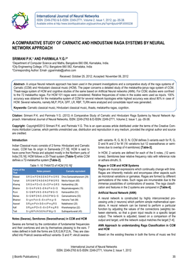 A Comparative Study of Carnatic and Hindustani Raga Systems by Neural Network Approach