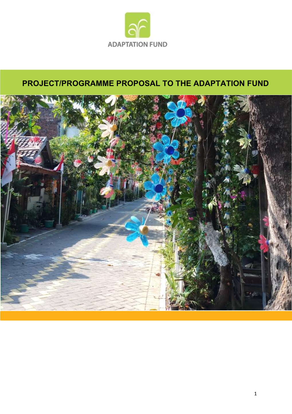 Project/Programme Proposal to the Adaptation Fund