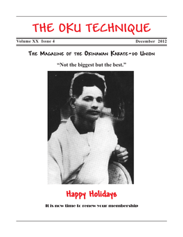 THE OKU TECHNIQUE Volume XX Issue 4 December 2012