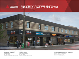 1304-1316 KING STREET WEST Cushman & Wakefield Retail Services