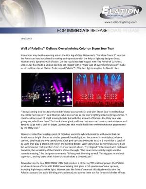 Wall of Paladins™ Delivers Overwhelming Color on Stone Sour Tour