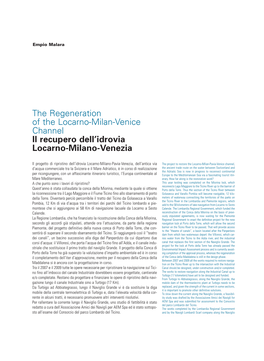 The Regeneration of the Locarno-Milan-Venice Channel Il Recupero Dell'idrovia Locarno-Milano-Venezia