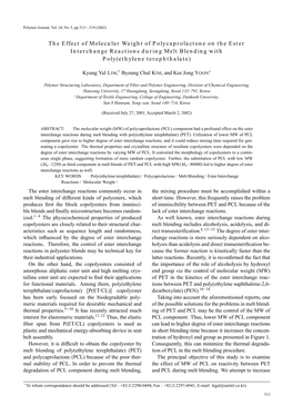 The Effect of Molecular Weight of Polycaprolactone on the Ester Interchange Reactions During Melt Blending with Poly(Ethylene Terephthalate)