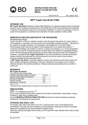 BD™ Tryptic Soy Broth (TSB)