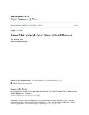 Roman Britain and Anglo-Saxon Britain: Cultural Differences