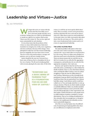 Leadership and Virtues—Justice