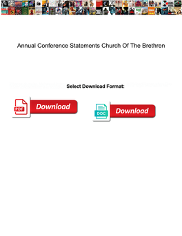 Annual Conference Statements Church of the Brethren