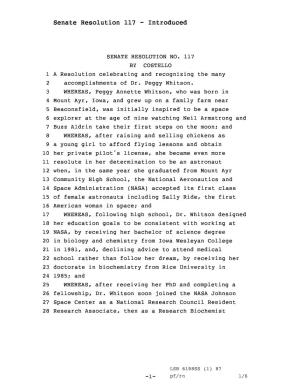 Senate Resolution 117 - Introduced