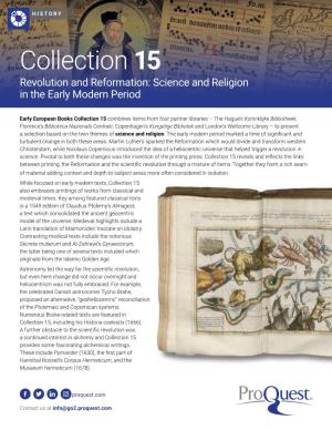 Collection 15 Revolution and Reformation: Science and Religion in the Early Modern Period