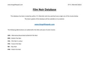 Film Noir Database