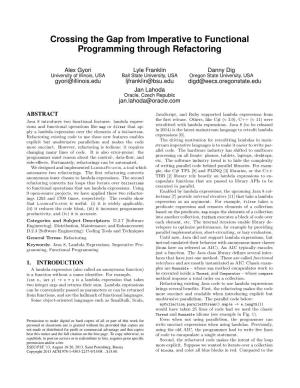 Crossing the Gap from Imperative to Functional Programming Through Refactoring