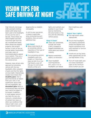 Vision Tips for Safe Driving at Night