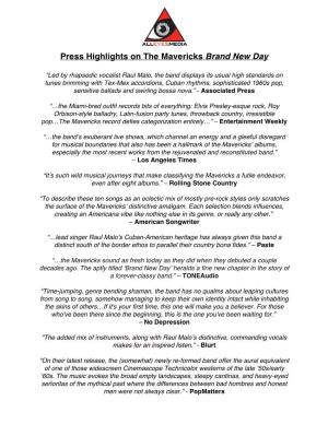 Press Highlights on the Mavericks Brand New Day