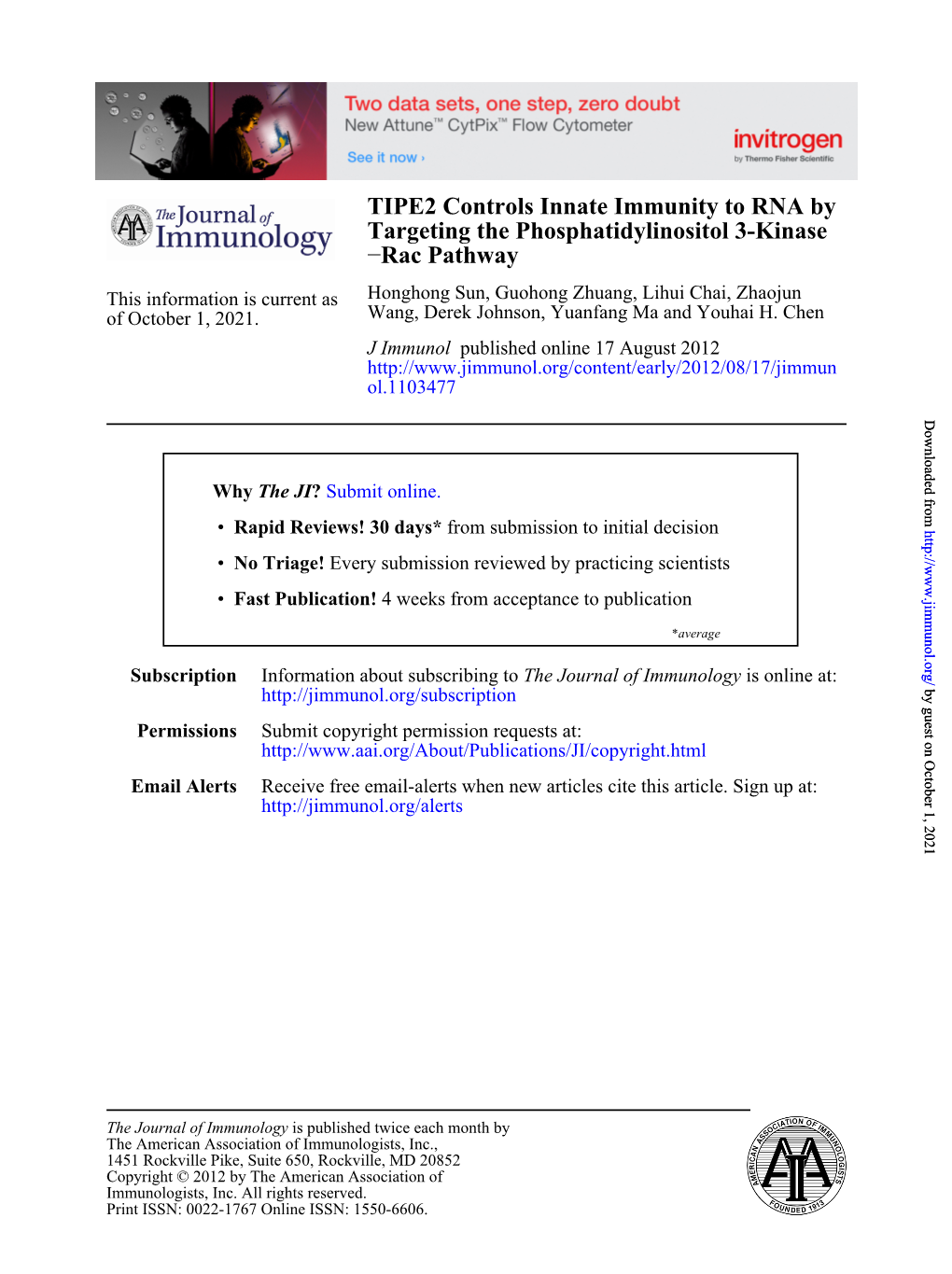 Rac Pathway − Targeting the Phosphatidylinositol 3-Kinase