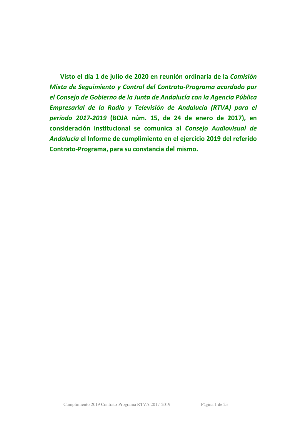 Informe De Seguimiento Contrato Programa 2019