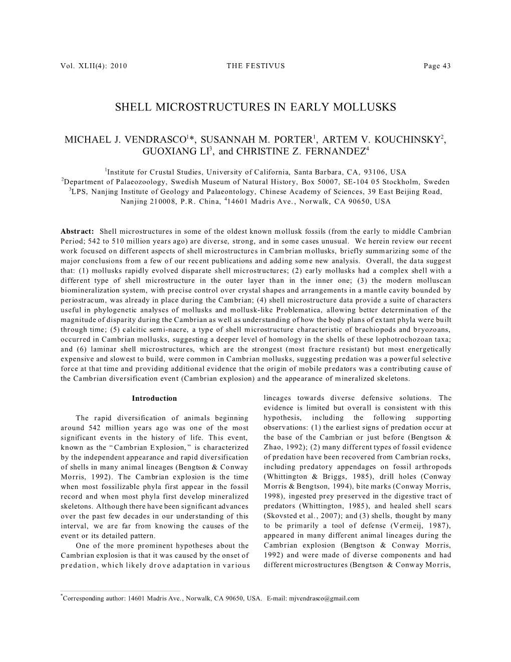 Shell Microstructures in Early Mollusks