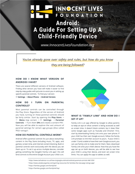 Android: a Guide for Setting up a Child-Friendly Device