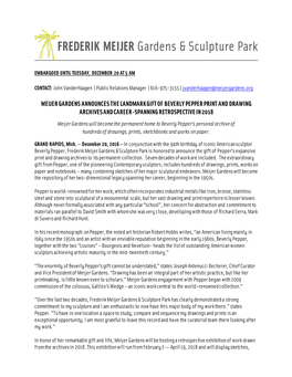 Meijer Gardens Announces Landmark Gift from Sculptor Beverly Pepper