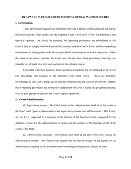 Page 1 of 24 DELAWARE SUPREME COURT INTERNAL OPERATING