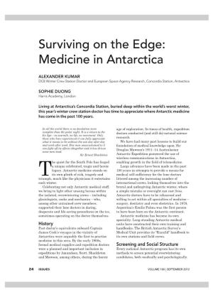 Surviving on the Edge: Medicine in Antarctica