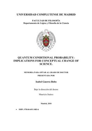 Quantum Conditional Probability: Implications for Conceptual Change of Science