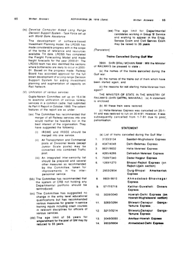 Trains Cancelled During Gulf War STATEMENT