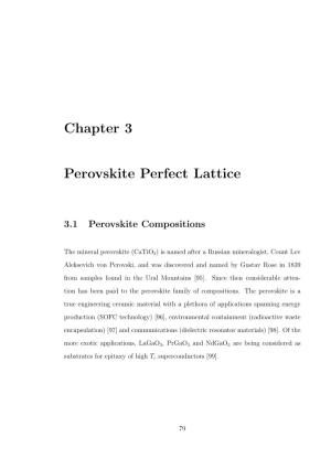 Chapter 3 Perovskite Perfect Lattice