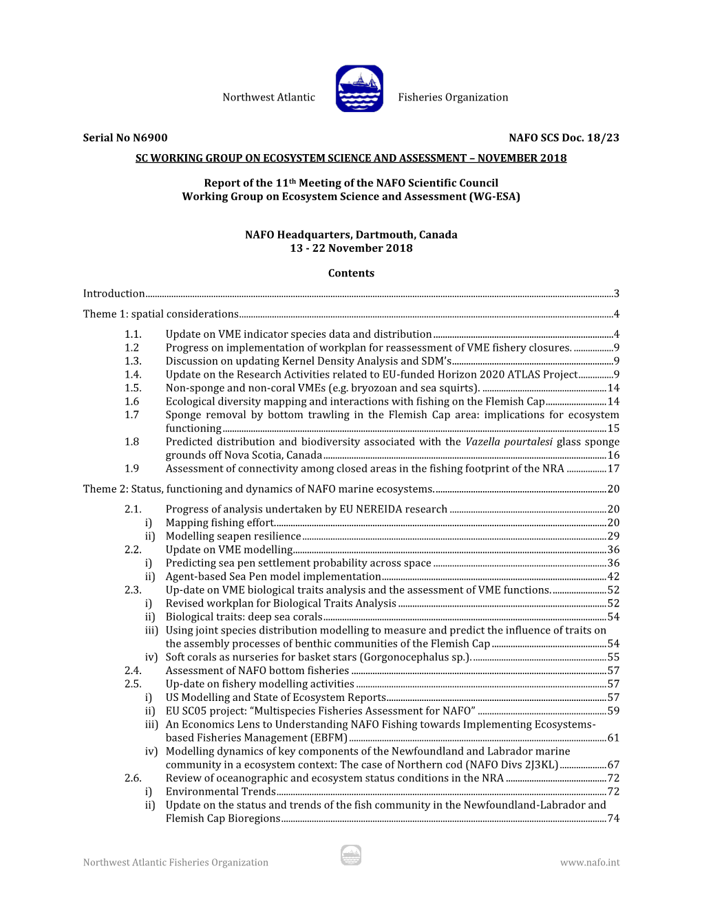 Scs18-23 WG-ESA Report 2018