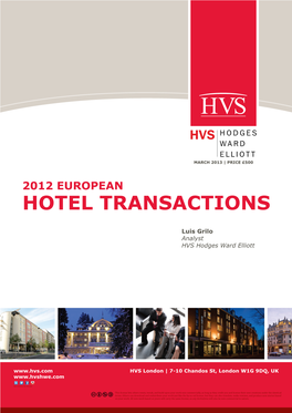 2012 European Hotel Transactions