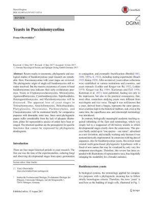 Yeasts in Pucciniomycotina