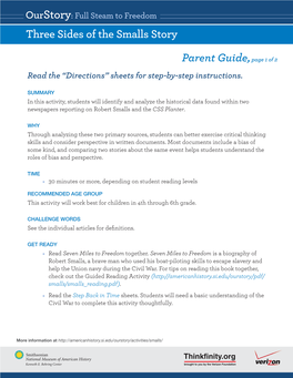 Three Sides of the Smalls Story Parent Guide,Page 1 of 2