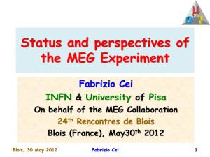 Status and Perspectives of the MEG Experiment