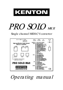 Kenton Pro Solo II