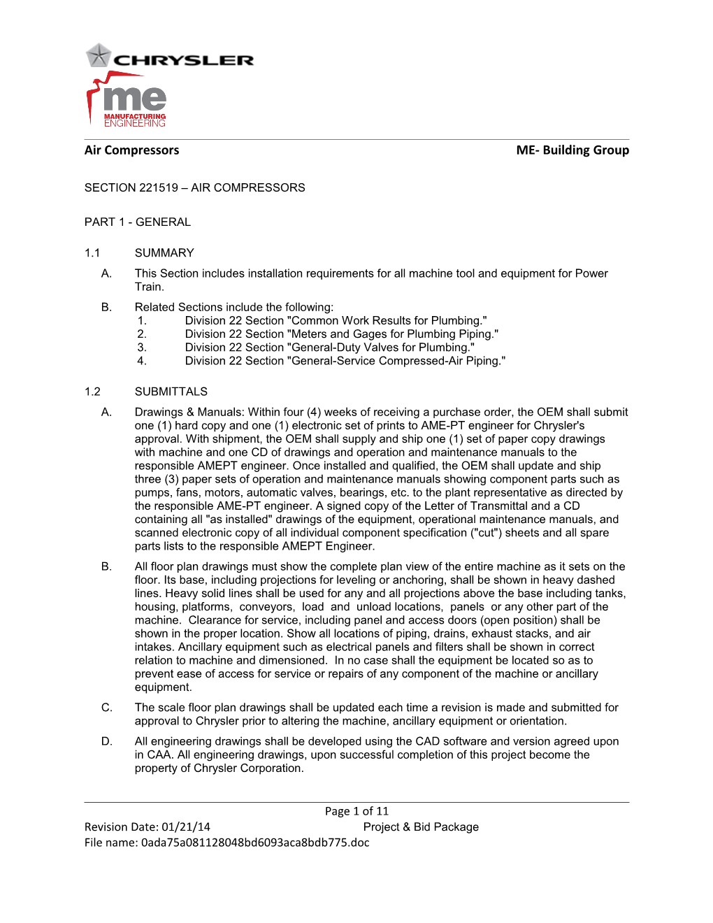 Section 221519 Air Compressors