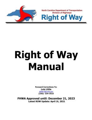 Right of Way Manual