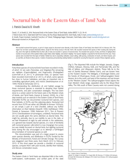 Nocturnal Birds in the Eastern Ghats of Tamil Nadu J