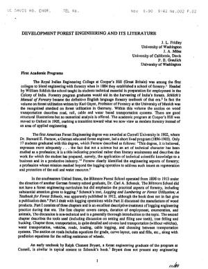 Developmentforest Engineering and Its Literature