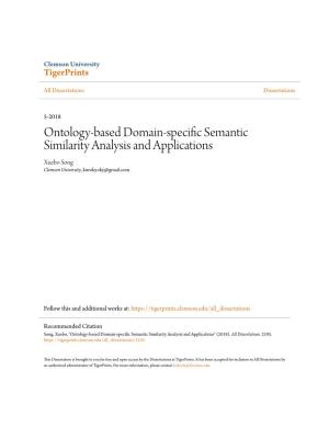 Ontology-Based Domain-Specific Semantic Similarity Analysis and Applications